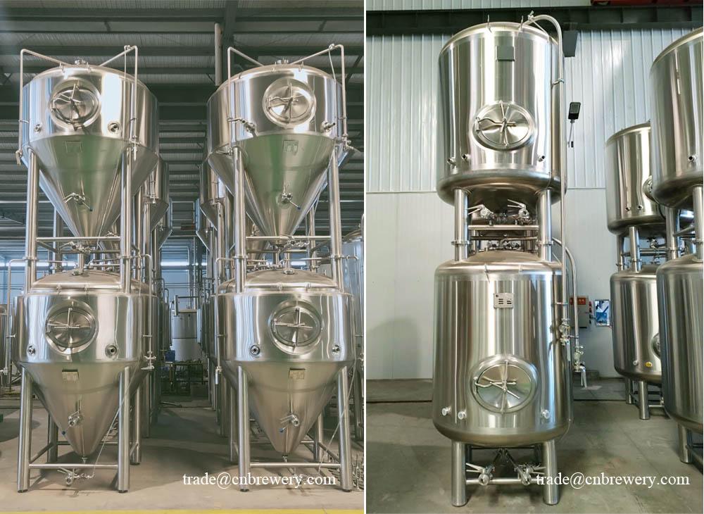 What should be noted when design stacked beer fermenters